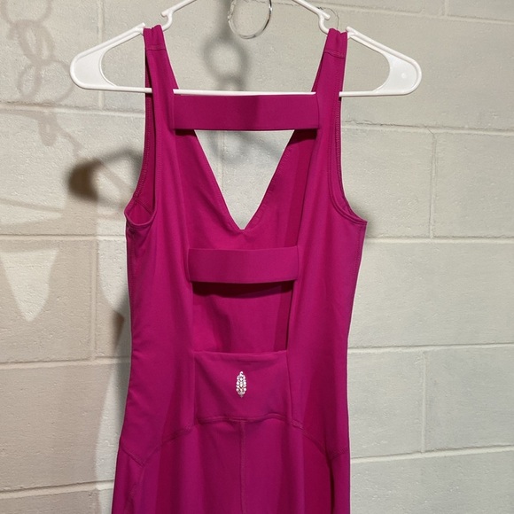Free People Movement Never Better One-Piece Jumpsuit in Berry NWOT Athleisure - Picture 3 of 4